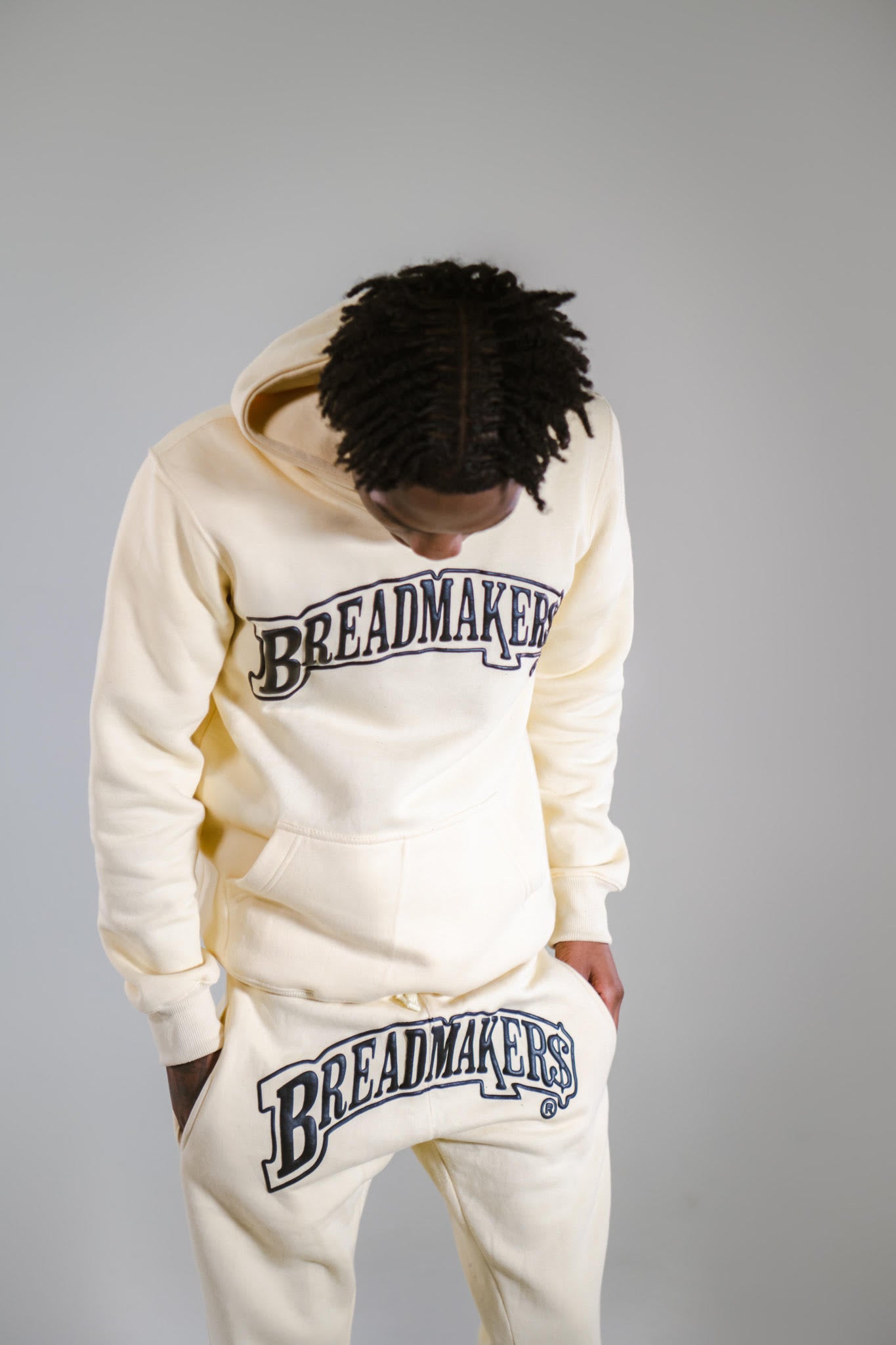 BREADMAKER$CO (PRAY FOR ME)CREAM  MALE SWEATSUIT